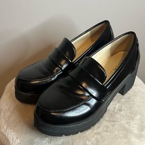 chunky black loafers